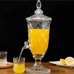 Glass Juice Dispenser with Stainless Steel Tap and Removable Lid Bottled Water Dispenser-image-25