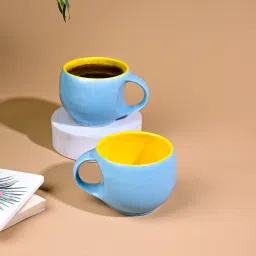 Pack of 2 Ceramic Tea Cups Set of 2, 150ml Coffee Mugs for Home Office-picture-19