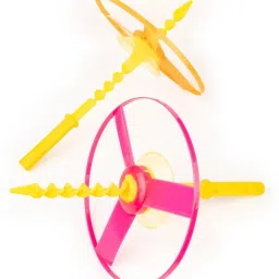 zokato Fly & Catch Unicorn UFO Plastic Flying Saucers Pull String Spinning Wheel . image 3