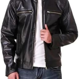 Men Solid Biker/Riding Jacket-image-11