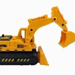 sr toys 2 in 1 Friction Powered Push and Go 360 Degree Rotating Construction Robot Transformer Stunt Road Excavator Truck Toy with Movable Parts for Kids (Multicolor) (Yellow, Pack of: 1) image 2