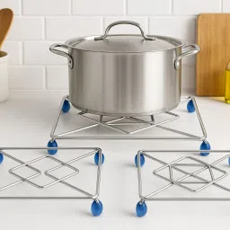 Square Heavy Stainless steel Chrome Trivet-7