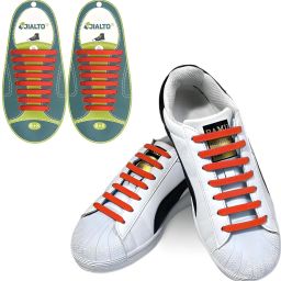 JIALTO No tie Shoe Laces Adults Stretch Silicone Elastic Laces No Tie Tireless Red Shoe Lace-image-23