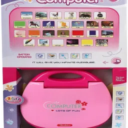 fedexo Educational Computer Abc And 123 Learning Kids Laptop With LED Display And Music - Pink image 3