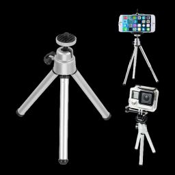 HIFFIN Mini 17.5cm Adjustable Tripod for Mobile and Camera (360 Degree Rotatable, Silver) image 3