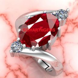 8.25 Ratti Natural Ruby Stone Manik Ring Adjustable Brass Ruby Silver Plated Ring-image-59