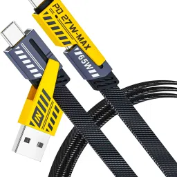 Retail Infinity Multicolor 4-in-1 8Amp Fast Charging Cable Braided Texture Metal Alloy Ports Phone Converter-81