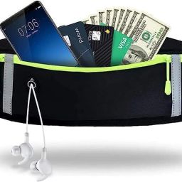 JUDEE Running Belt Waist Pack Bag, Workout Gear, 3 Pockets Gym Fitness Fanny Pack Running Belt Bag-image-1