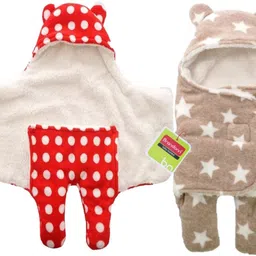 brandonn Polka Single Hooded Baby Blanket for AC Room-picture-31