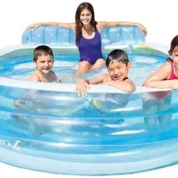 Inflatable Swim (IND*55) Center Family Lounge Pool with Built-in Bench Inflatable Swimming Pool-image-44