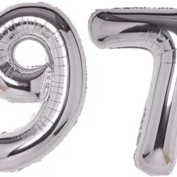 Solid Blue Foil Number 97 Letter Balloon-image-79