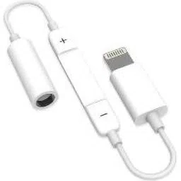 TECHGEAR White LIGHTNING TO 3.5mm HEADPHONE JACK ADAPTER WITH VOLUME BUTTON. Phone Converter-37