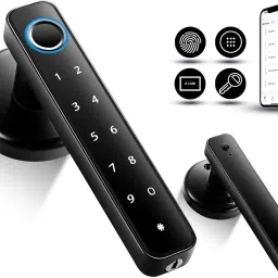 Toss Smart 5-in-1 Unlock (Fingerprint, App, PIN, RFID, Manual Key) Smart Lock for Home & Office | Biometric Security | USB Backup | 2-Year Warranty Smart Door Lock image 2