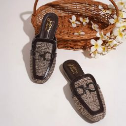 Textured Closed-Toe Slip-On Comfort Mules for Women Bellies For Women-image-91