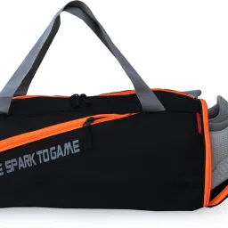 21 L Gym Duffel Bag - Men & Women Black Sports Duffel with Shoe Compartment - Orange-image-81