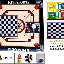 20X20 INCH SMALL SIZE CARROM WITH LUDO & CHESS 5 cm Carrom Board-image-14