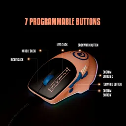 Kreo X Naruto Hawk Gaming Mouse 8 Programmable Buttons & RGB Lighting Pixart Sensor Wired Ergonomic Optical Gaming Mouse image 3