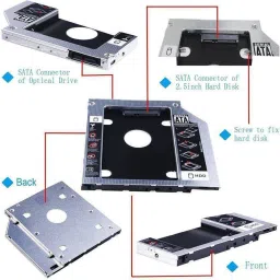 HexaGear 100% Original Heavy 12.7mm Universal 2nd bay Caddy for CD/DVD-ROM - Expand your data storage on your Laptop with 2.5 Internal Hard Drive Enclosure Hard Drive SATA 2nd HDD Caddy Tray Internal Optical Drive image 3