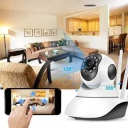 favone Double Antenna Smart Wi-Fi Auto- Rotating Via Mobile Night Vision Mobile HD CCTV Wifi Camera 720P with Audio and Wall Mount Camera Security Camera image 2