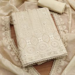 Unstitched Chanderi Salwar Suit Material Embroidered-image-49