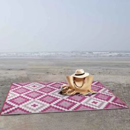 sapana carpet-mats Purple Geometrical Polyproylene 6 ft x 9 ft Machine Made Picnic Mats-picture-39