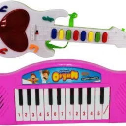 combo Mini Guitar With Musical Rhymes Sound And 3D LED Light | Battery Operated | Musical Instrument | Electric Keyboard | Lighting Toys & Mini Piano For Kids-2