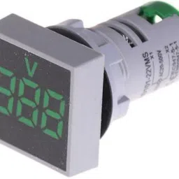 gadariya king 22MM AC 20-500V Voltmeter Square Panel LED Digital Voltage Meter Indicator Light Tester meter Green(PACK OF 10) Voltmeter image 2