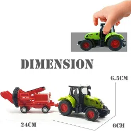 indusbay Inertia Friction Powered Farm Tractor with Harvester Trolley & Moveable Parts image 2