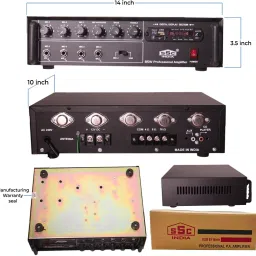 vora PA Amplifier / 3055 Transistor | 4 Mic Inputs | AC/DC Support 002 85 W AV Control Amplifier image 3
