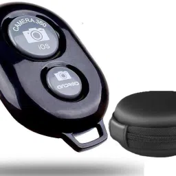 Huntindia Bluetooth Remote Controller Shutter Button Selfie Click for Android IOS+Pouch Camera Remote Control-41