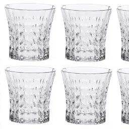 Bottle & 6 Glass Serving Lemon Set, Orange, Clear, Glass - A599 Jug Glass Set-image-98