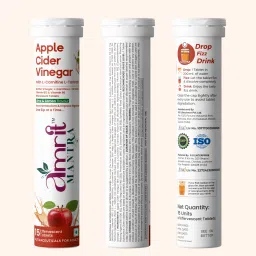 amrit mantra Apple Cider Vinegar Effervescent Tablets, With Mother, Detox & Digestion Support Orange, Lemon Tablet image 2