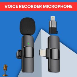 K8 Wireless Microphone Recording Clip Mic with Receiver for Vlogging/YoutubeB269 Microphone-image-59