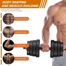 bodyfit 20KG (2KG X 4+3KG X 4) Dumbbell Set,Connector Rod, Combo Adjustable Gym Set Adjustable Dumbbell image 2