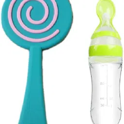 Silicone Lolipop Shape Teether & Easy Squeezy Spoon for Babies Teether and Feeder-picture-14