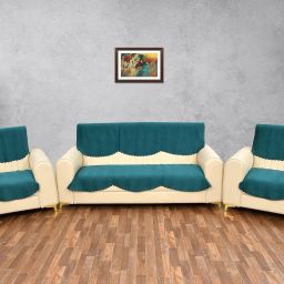 Velvet Abstract 3+1+1 Seater Sofa Cover-image-20