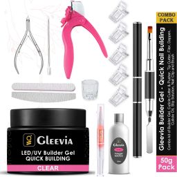 Builder Gel Nail Art Quick Building - Quick Nail Extension Gel Clear - (Combo Kit)-22