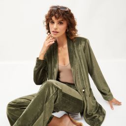 Women Solid Single Breasted Party Blazer-image-84