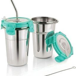 Stainless Steel Tumbler with Steel Straw Hot and Cold-20