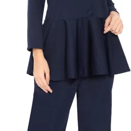 Women Tunic and Trouser Set Solid Suit-image-19