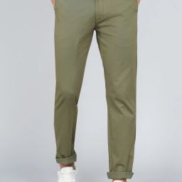Men Regular Fit Beige Cotton Blend Trousers-image-59