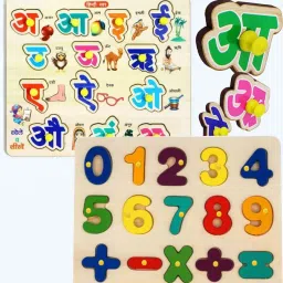 3D Letter Number Toys Blocks+Hindi Swar Puzzle Learning Educational Board Game-image-48