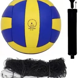 3344 classic volleyball y/b synthetic kit with nylon net,pump Volleyball - Size: 4-picture-3