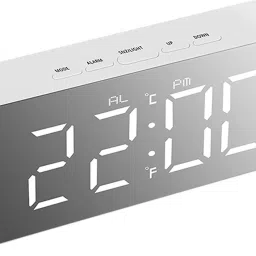 Digital White, Silver Clock-27