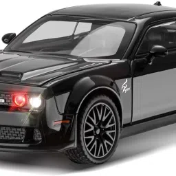 1:24 Dodge Challenger Hellcat Diecast Pull Back Toy Car with Light & Sound-image-78