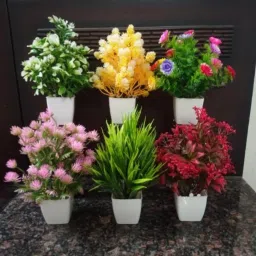 Multicolor Wild Flower Artificial Flowerwith Pot-16