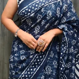Printed, Color Block, Blocked Printed, Floral Print, Dyed Daily Wear Pure Cotton Saree-image-20
