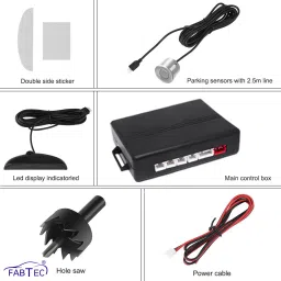 fabtec Car Reverse Parking Sensor with LED Display Object Detectors for Car Buzzer and Ultrasonic Parking Sensor image 2