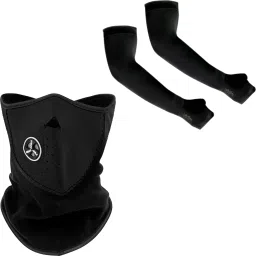 1 Pair Arm Sleeves+1 Half Balaclava Black Combo-picture-25