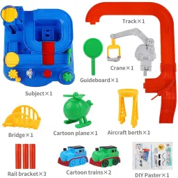 toy dekho Train Adventure Mechanical Train Track Set with Mini Trains, Multifunctional Toy image 3